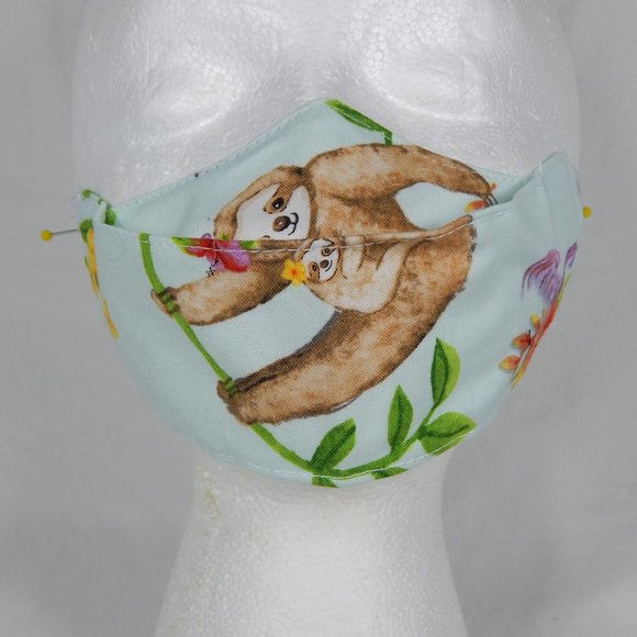 Cute Handmade Face Mask Girls 5-10yo. Sloth Bear - Picture 3 of 4